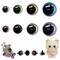 Safety Eyes for Crocheting with Washers, 12-25mm Amigurumi Eyes 3D Glitter, 72Pcs Moon Stuffed Crochet Eyes for Animal Doll Crafts, Multicolor